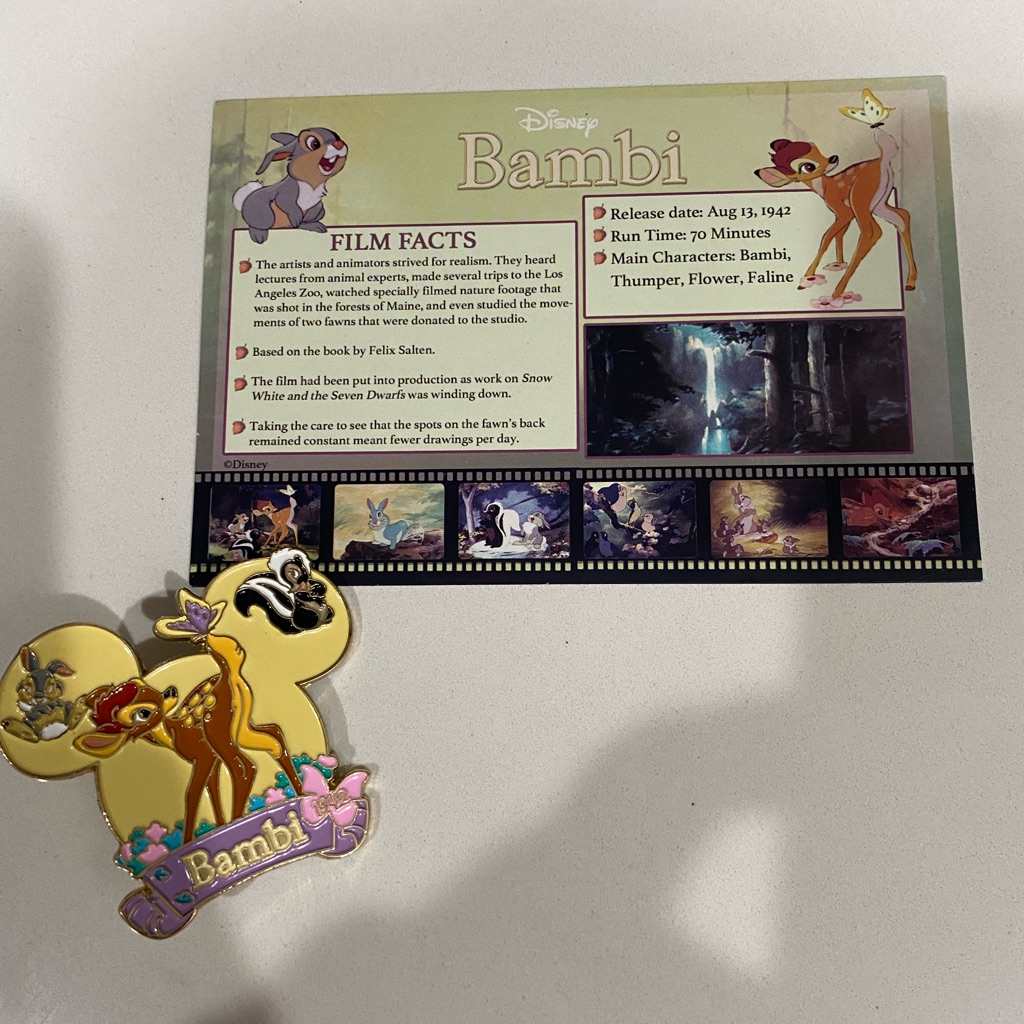 Magical Moments Of Disney Bradford Exchange Disney Pin Bambi 1942 Pin With Card 31$